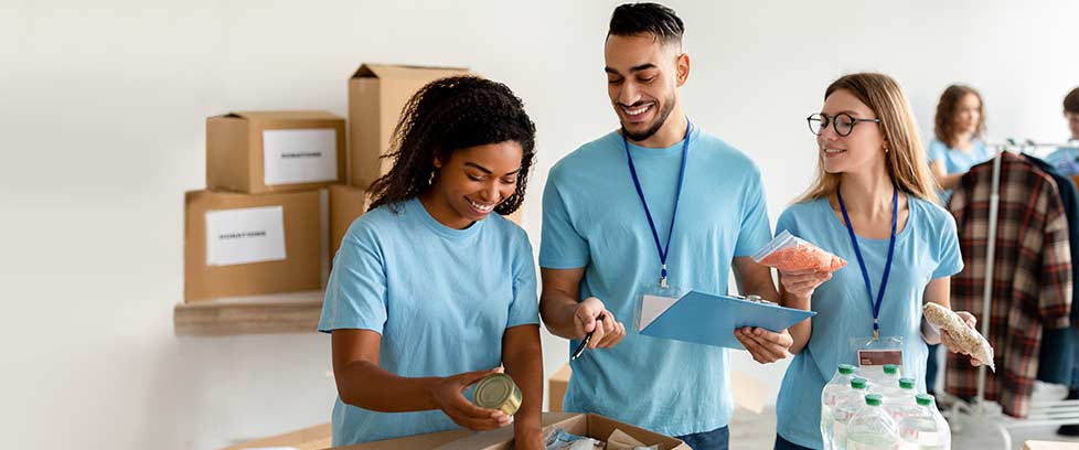People volunteering their time to help those in need